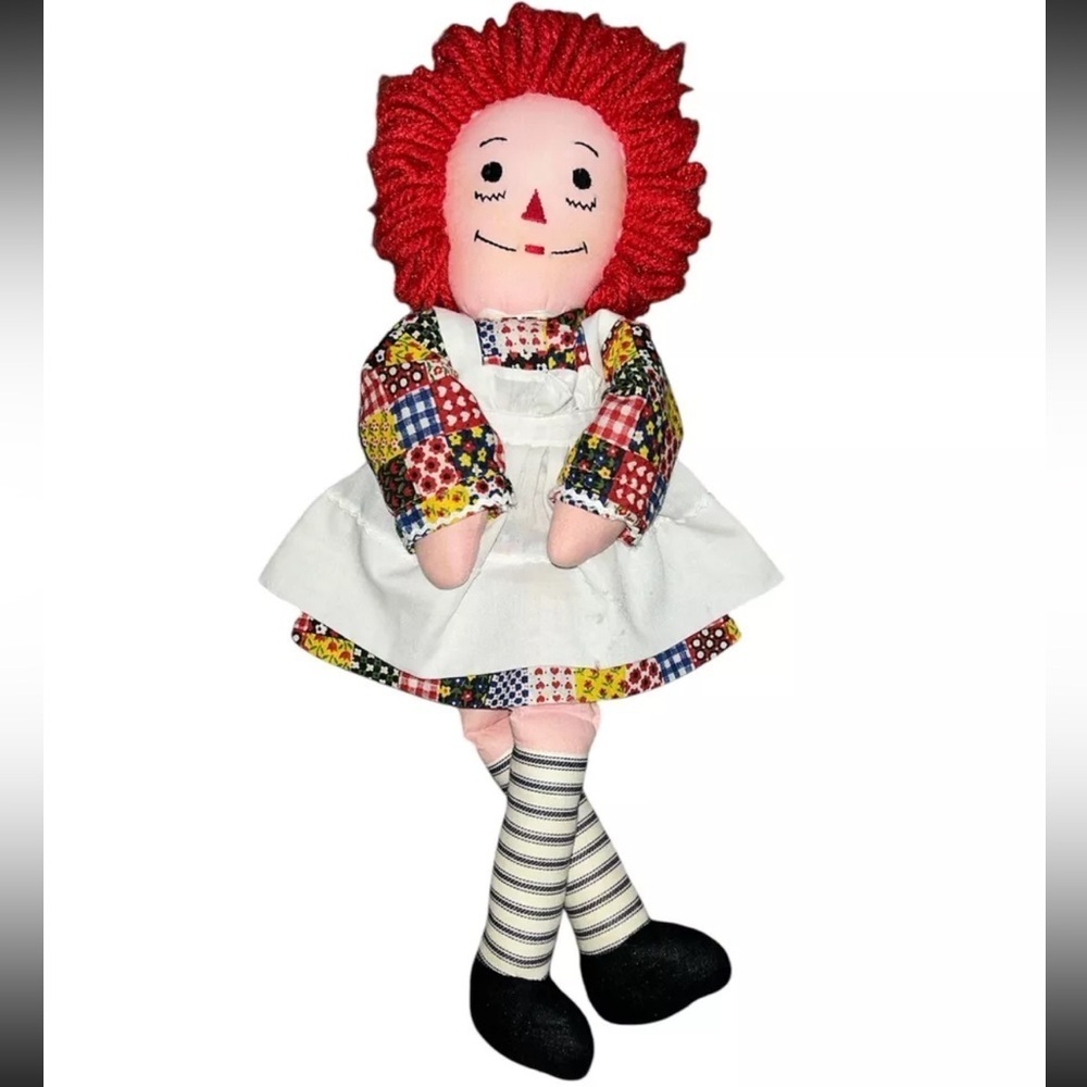 Raggedy Ann Doll  With Pink Body And I Love You Heart On Torso
